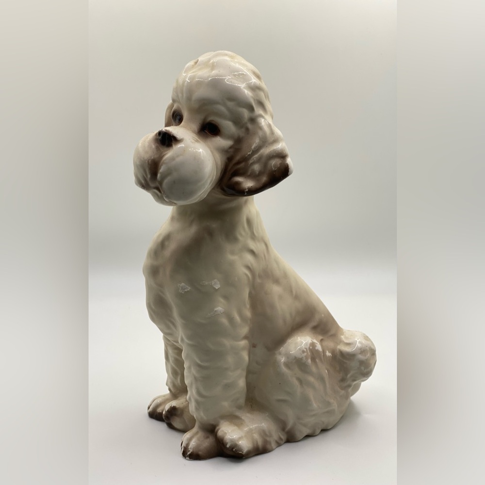 Ceramic Poodle Dog Figurine Made in Japan Vintage